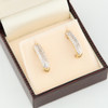 Second Hand 9ct Gold Diamond Half Hoop Earrings - In Box