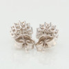 9ct White Gold Diamond Cluster Stud Earrings - Rear View