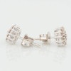 9ct White Gold Diamond Cluster Stud Earrings - Side View