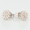 9ct White Gold Diamond Cluster Stud Earrings - Angled View