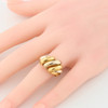 Second Hand 18ct 2 Colour Gold Croissant Dome Ring - Worn View