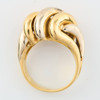 Second Hand 18ct 2 Colour Gold Croissant Dome Ring - Top View