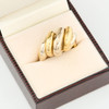Second Hand 18ct 2 Colour Gold Croissant Dome Ring - In Box