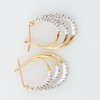 Second Hand 9ct Gold Diamond Triple Hoop Earrings - Top View