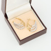 Second Hand 9ct Gold Diamond Triple Hoop Earrings - In Box