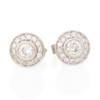 18ct White Gold Diamond Halo Cluster Stud Earrings - Alternative View