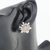 Second Hand 9ct White Gold Diamond Star / Snowflake Earrings - On Ear