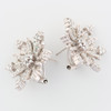 Second Hand 9ct White Gold Diamond Star / Snowflake Earrings - Top View