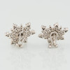 Second Hand 9ct White Gold Diamond Star / Snowflake Earrings - Rear View