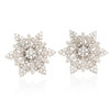 Second Hand 9ct White Gold Diamond Star / Snowflake Earrings - Front View