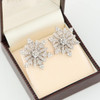Second Hand 9ct White Gold Diamond Star / Snowflake Earrings - In Box