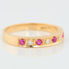 Second Hand 14ct Gold Ruby & Diamond Eternity Ring - Angled View