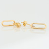 9ct Gold Diamond Paperclip Earrings - Rear View