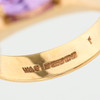 Vintage 9ct Gold Amethyst Signet Ring - Hallmark Detail