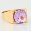 Vintage 9ct Gold Amethyst Signet Ring - Angled View