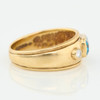 Second Hand 9ct Gold Blue Topaz and Diamond Band - Side View