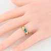 Second Hand 9ct Gold Blue Topaz and Diamond Band - Worn View