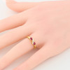 Second Hand 18ct Gold Ruby and Diamond Cross Over Ring - Worn View