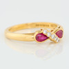 Second Hand 18ct Gold Ruby and Diamond Cross Over Ring - Angled View