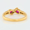 Second Hand 18ct Gold Ruby and Diamond Cross Over Ring - Rear View