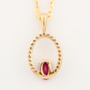 9ct Gold Ruby and Diamond Oval Pendant - Rear View