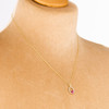 9ct Gold Ruby and Diamond Oval Pendant - Worn View