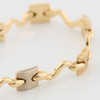 Second Hand 9ct Gold Two Colour Link Bracelet - Close Up Detail 
