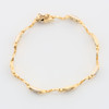 Second Hand 9ct Gold Two Colour Link Bracelet = Top View