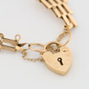 Second Hand 9ct Gold 4 Bar Bow Gate Bracelet - Padlock Detail