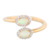 9ct Gold Opal and Diamond Double Cluster Toi et Moi Ring - Main View