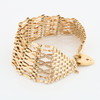 Vintage 9ct Gold 7 Bar Wide Gate Bracelet - Side View