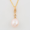 9ct Gold Teardrop Pearl and Diamond Pendant - Rear View