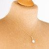 9ct Gold Teardrop Pearl and Diamond Pendant - Worn View