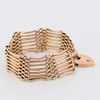 Antique 9ct Gold 7 Bar Wide Gate Bracelet - Side View