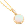 9ct Gold Opal and Diamond Pendant with Chain - Main View