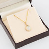 9ct Gold Opal and Diamond Pendant with Chain - In Box