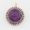 Antique 9ct Gold Amethyst Pendant / Brooch - Front View