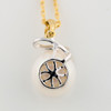 9ct Gold Cultured Pearl Swirl Pendant and Chain - Rear View