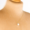 9ct Gold Cultured Pearl Swirl Pendant and Chain - Worn View