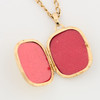 Second Hand 9ct Gold Cushion Shaped Locket with Chain - open