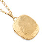 Second Hand 9ct Gold Cushion Shaped Locket with Chain - Main View