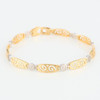 9ct Gold Swirl Panel Link Bracelet - Front View