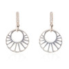 9ct White Gold Diamond Set Open Circle Drop Earrings - Main View