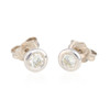18ct White Gold Diamond Stud Earrings – 0.38ct - Rub Over Setting - Alternative Front View