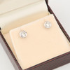18ct White Gold Diamond Stud Earrings – 0.38ct - Rub Over Setting - In Box