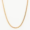 Second Hand 9ct Gold 24” Solid Rope Chain Necklace - Front View