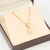 9ct Gold Diamond Pendant & Chain – Rub over Setting - In Box