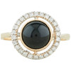Art Deco Style 9ct Gold Onyx & Diamond Target Ring - Main View