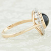 Art Deco Style 9ct Gold Onyx & Diamond Target Ring - Side View