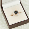 Art Deco Style 9ct Gold Onyx & Diamond Target Ring  - In Box